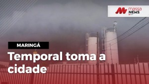 Assista :Anoitece’ às 12h em Maringá e temporal toma cidade