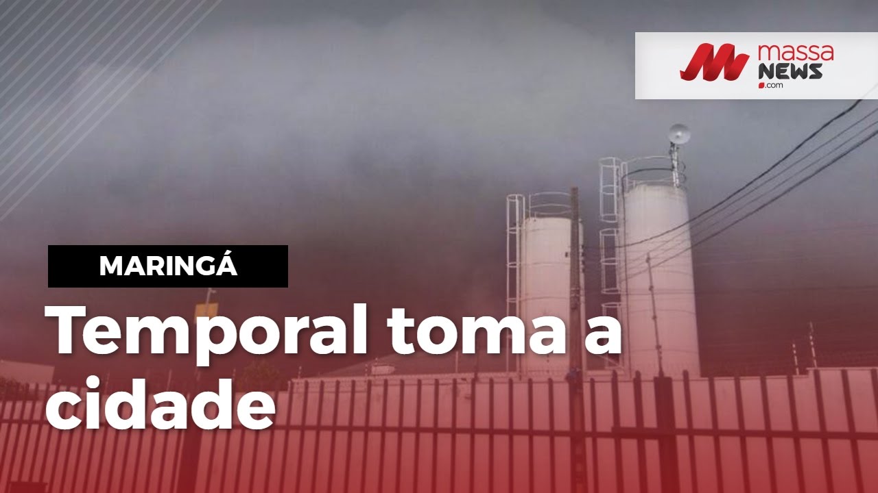 Assista :Anoitece’ às 12h em Maringá e temporal toma cidade