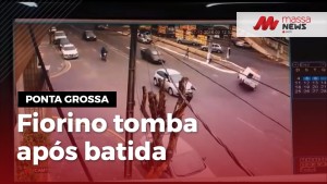Vídeo mostra carro tombando após batida em cruzamento