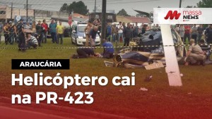 Assista:Helicóptero cai na PR-423 em Araucária
