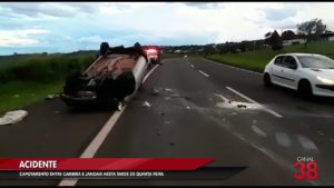 Capotamento entre Cambira e Jandaia deixa motorista ferido