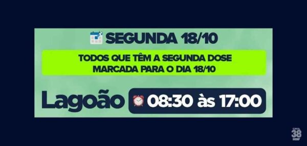 Apucarana vacina hoje com a 2ª de dose de astraZeneca, Pfizer e Coronavac agendada para 18 de outubro   38 NEWS