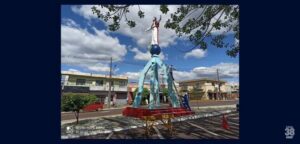 PREFEITURA REALIZA SERVIÇO DE PINTURA PELA 2ª VEZ MUDANDO A COR NA ESTRUTURA DO CRISTO EM MENOS DE 8 DIAS NO CEMITÉRIO CRISTO REI EM APUCARANA