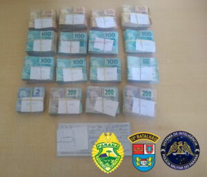Jandaia do Sul: Operação da PM apreende 71 mil reais