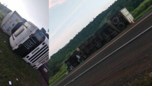 PRF prende duas pessoas por saquearem carga na BR 277