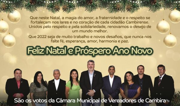 Cambira: Câmara de vereadores deseja Boas Festas a todos os munícipes