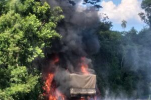 Caminhoneiro de Mandaguari morre carbonizado após acidente em rodovia do Vale do Ivaí