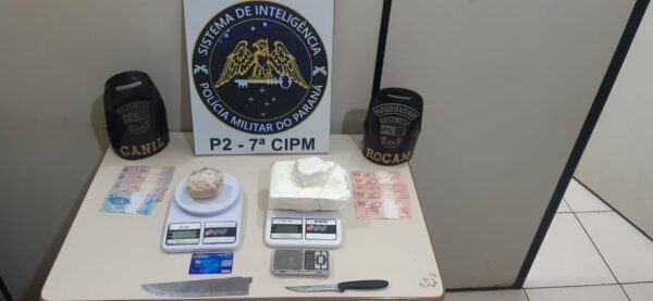 PM apreende quase 1 Kg de cocaína com casal em Arapongas