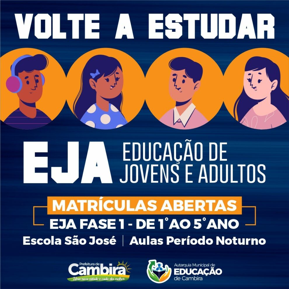 Comunicado: Volte a estudar com a educação de jovens e adultos (EJA)