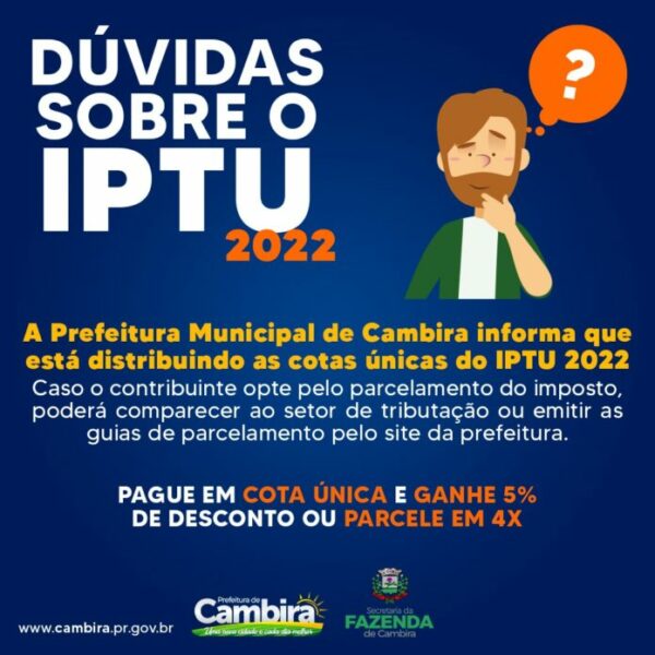 Iptu começa a ser entregue aos contribuintes em Cambira