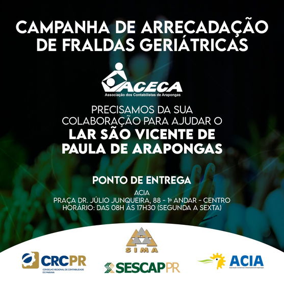 Aceca faz campanha para arrecadação de fraldas geriátricas