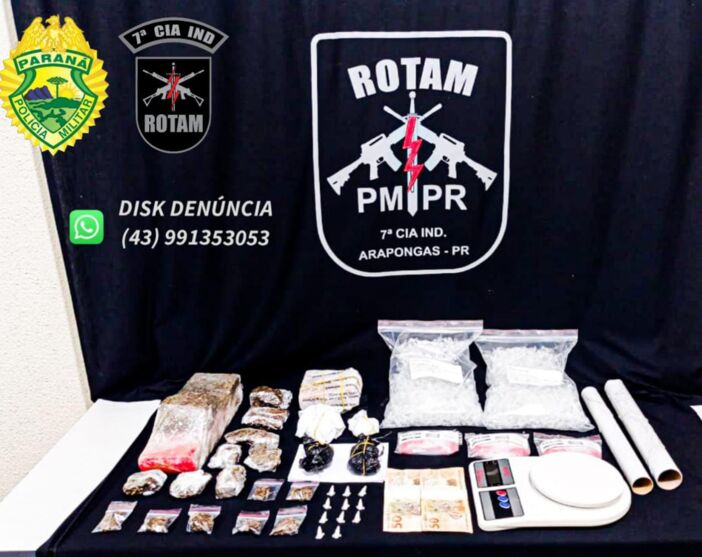 PM apreende drogas com valor estimado em R$142 mil