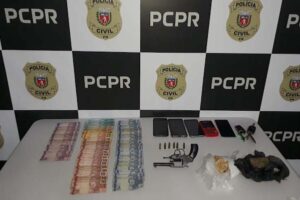 PCPR prende em Faxinal suspeitos com drogas, dinheiro e arma