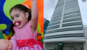 Menina de 6 anos que morreu em Praia Grande – SP ao cair do 12º andar ao se desesperar por estar sozinha.