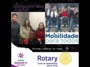 Rotary Club de Arapongas Beija Flor doa  cadeira de rodas a instituição Honpar de Arapongas setor de oncologia.