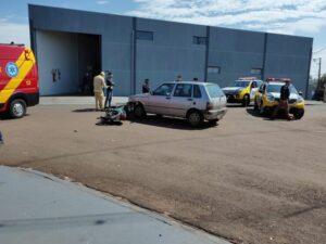 Motociclista fica ferida em acidente de trânsito, em Ivaiporã