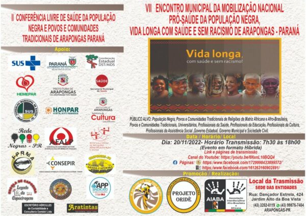 Arapongas recebe VII Encontro Municipal Pró-saúde da população negra e II Conferência Livre de Saúde