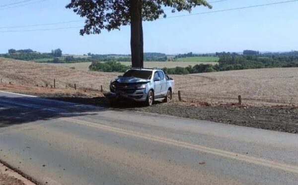 Carro com 700 quilos de maconha bate contra árvore durante perseguição