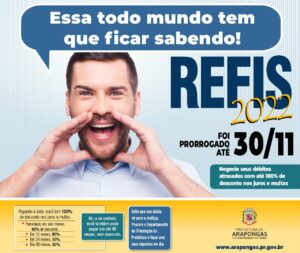 Até 30 de novembro: Contribuintes podem efetuar pagamento do REFIS 2022