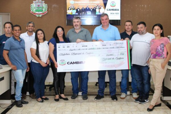 Câmara Municipal de Cambira devolve a prefeitura R$ 629.000,00