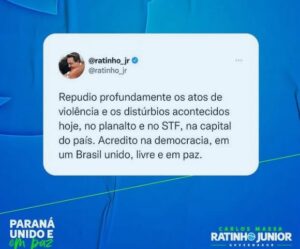 Ratinho Junior emite nota sobre manifestações realizadas no DF