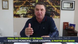 Prefeito Sérgio Onofre convida população para acompanhar Torneio 1º de Maio; grande final acontece na segunda-feira (01)