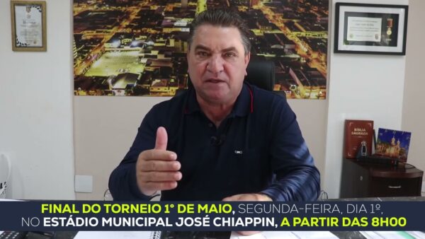 Prefeito Sérgio Onofre convida população para acompanhar Torneio 1º de Maio; grande final acontece na segunda-feira (01)