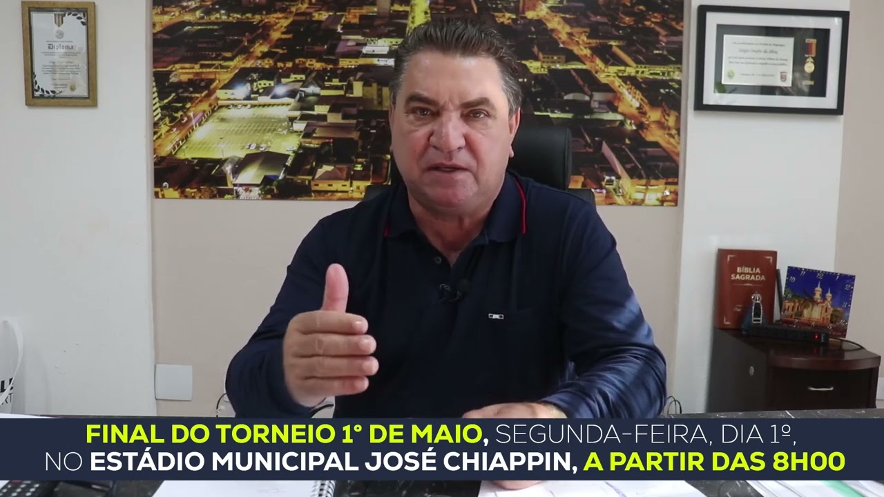Prefeito Sérgio Onofre convida população para acompanhar Torneio 1º de Maio; grande final acontece na segunda-feira (01)