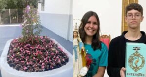 Colégio de Cambé constrói jardim de flores no local em que casal de alunos foi baleado