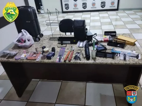 Ladrão usa mala para furtar 78 itens em lojas do centro de Apucarana