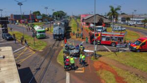 Arapongas realiza simulação inédita de grave acidente na linha férrea