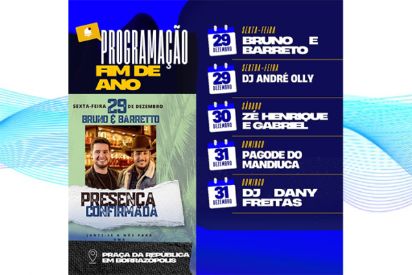 Prefeitura de Borrazópolis divulga programação de fim de ano