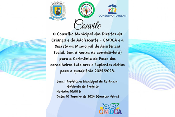 Novos Conselheiros Tutelares de Rolândia tomam posse dia 10