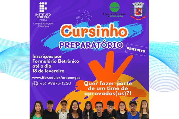 Arapongas – Abertas as inscrições para o Cursinho Preparatório; saiba como participar