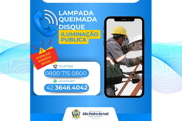 “Disque Iluminação Pública” tem novos telefones para solicitação em São Pedro do Ivaí