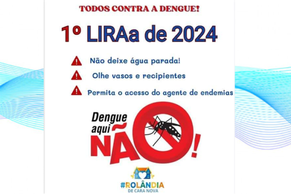 Primeiro LIRAa do ano indica médio risco de epidemia de dengue em Rolândia