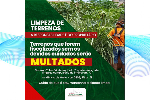 Limpeza de terrenos em Jandaia do Sul