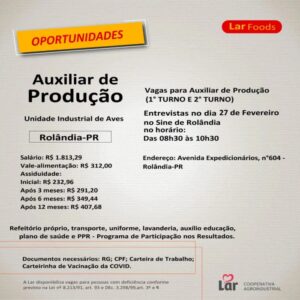 Mutirão do emprego 27/02 em Rolândia