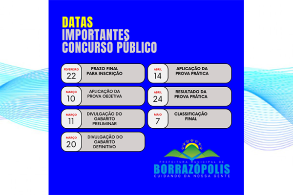 Inscrições para o Concurso Público da Prefeitura de Borrazópolis terminam quinta-feira (22)