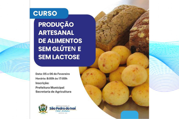 São Pedro do Ivaí – Oportunidade – Curso de Produção Artesanal de Alimentos sem glúten e sem lactose
