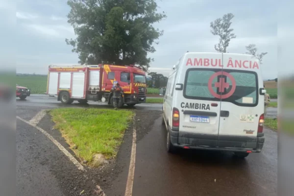 Acidente no trevo de Cambira mobiliza socorristas; há duas vítimas