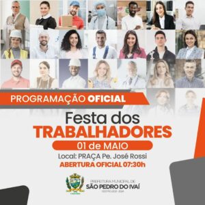 São Pedro do Ivaí – Festa do Trabalhador, vem aí: Show de Jeann e Júlio para comemorar o Dia do Trabalhador