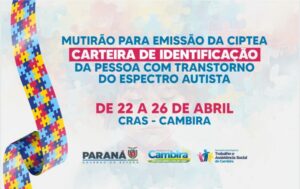 Prefeitura irá realizar mutirão para emissão de Carteirinha do Autista