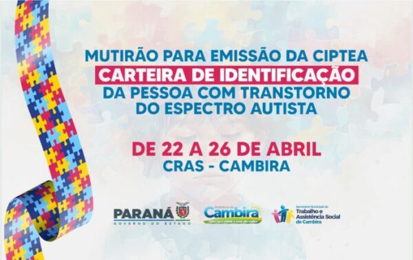 Prefeitura irá realizar mutirão para emissão de Carteirinha do Autista