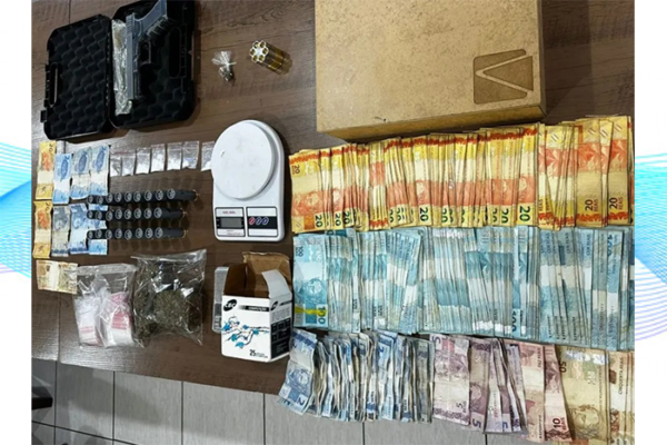 Operação conjunta apreende R$ 17 mil, drogas e munição em Arapongas