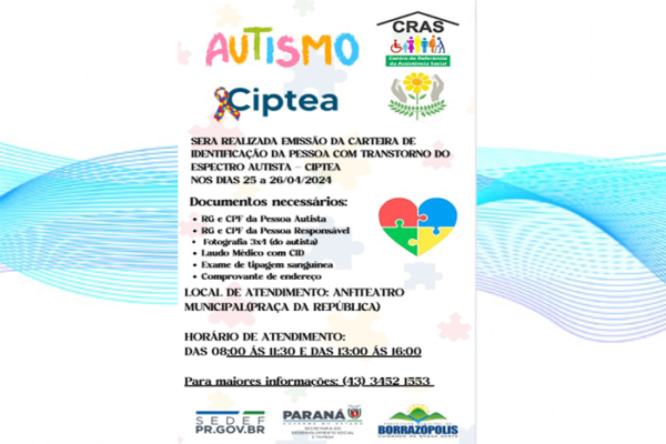 Emissão da Carteira de Identificação para Autistas em Borrazópolis Facilita Acesso a Direitos e Serviços