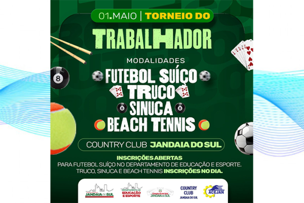 Departamento de Esportes de Jandaia anuncia torneio do trabalhador