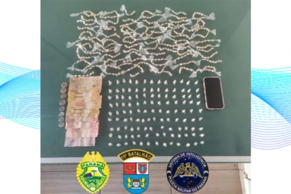 PM apreende 503 pedras de crack e 118 pinos de cocaína em Marilândia
