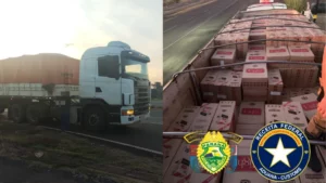 PRE apreende 25 mil cigarros na PR-444; prejuízo é de R$ 2 milhões em Arapongas