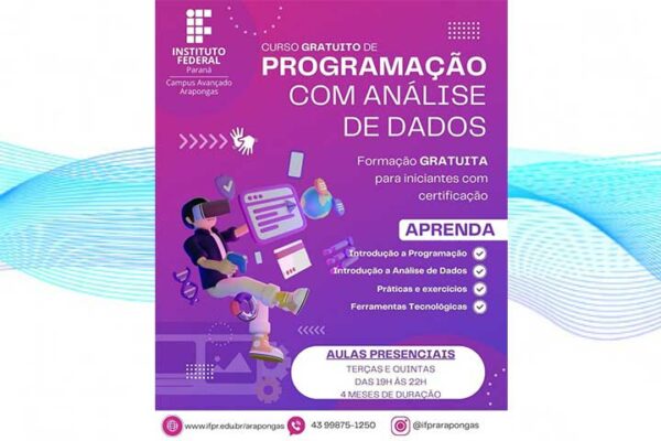 IFPR Campus Arapongas conta com curso gratuito de Programação com ênfase em Análise de Dados